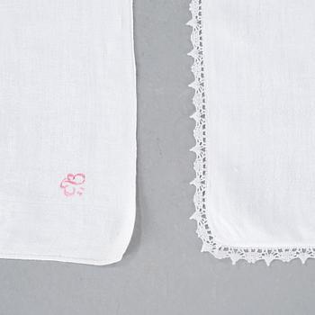 Three 19th century damask napkins.