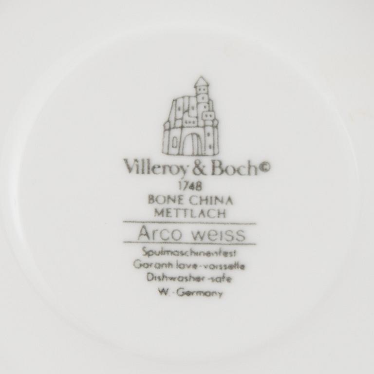 DELAR AV SERVIS, 22 st, porslin, "Arco Weiss", Villeroy & Boch, 1900-talets slut.