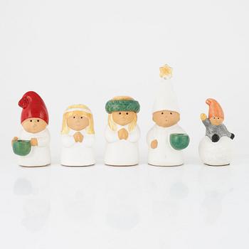 Lisa Larson, 5 st, figuriner, "Advent", Rörstrand samt K.studion Gustavsberg.