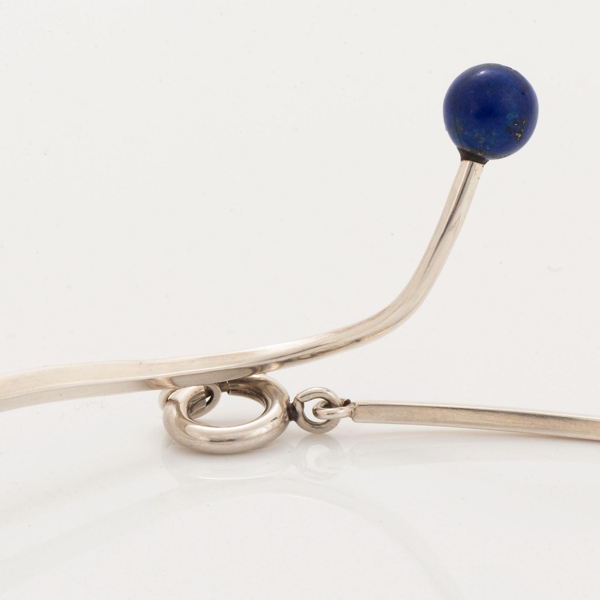 Karlheinz Sauer, necklace sterling silver with lapis lazuli.