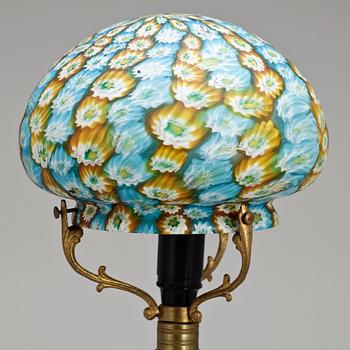 BORDSLAMPA, glas, Millefiore, jugend, tidigt 1900-tal.