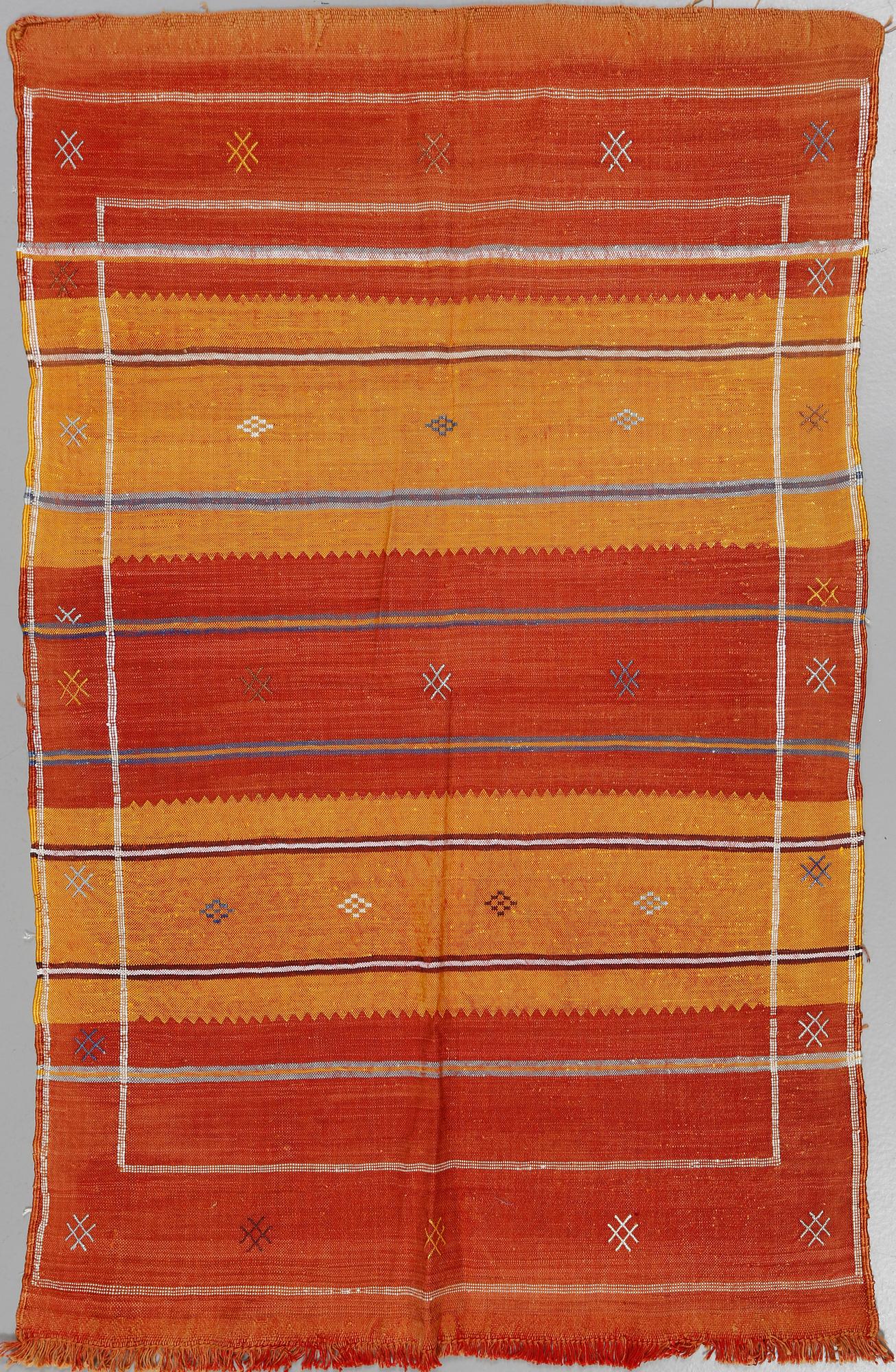 MATTA, silke, Kelim, Nordafrika, sent 1900-tal, 140x90 cm.