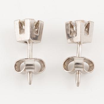 Earrings, a pair, 18K white gold with brilliant-cut diamonds.