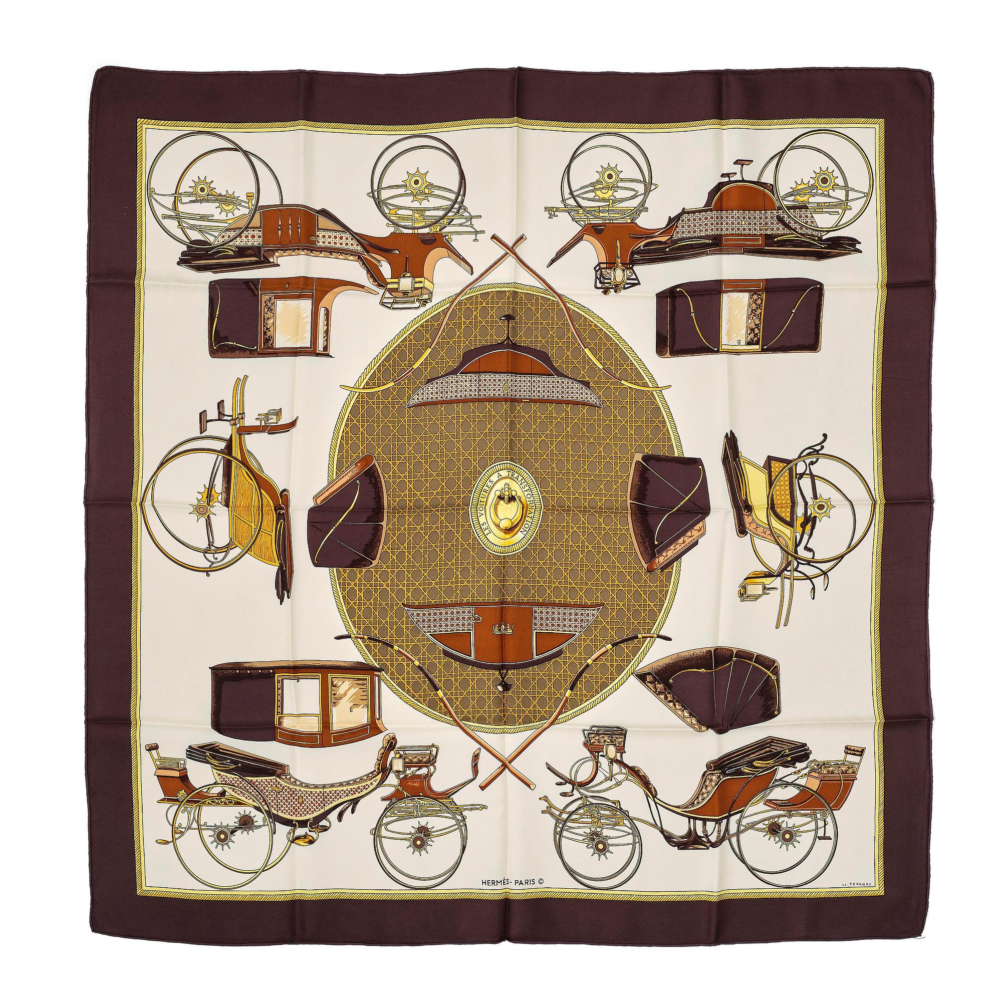 Hermès, scarf, "Les Voitures à Transformation".