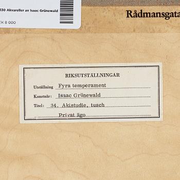 ISAAC GRÜNEWALD, indian ink, signed.