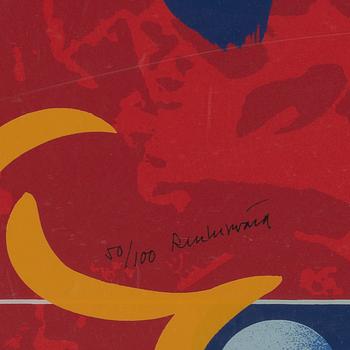 Carl Fredrik Reuterswärd, a lithograph in colours. Signed and numbered 50/100.