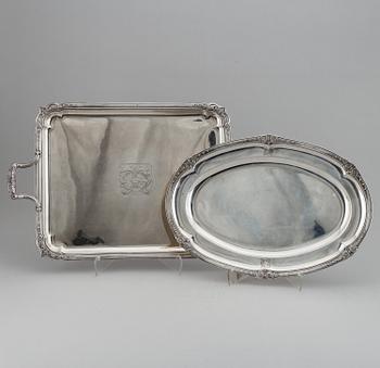 A French 20th century silver 950/1000 service, marked EC, Paris.