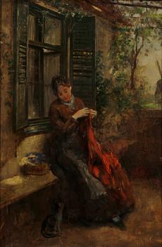 OKÄND KONSTNÄR, olja på duk. Sign AST o dat 1861.