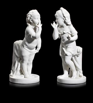 FIGURINER, ett par, parian, Gustavsberg, 1923.