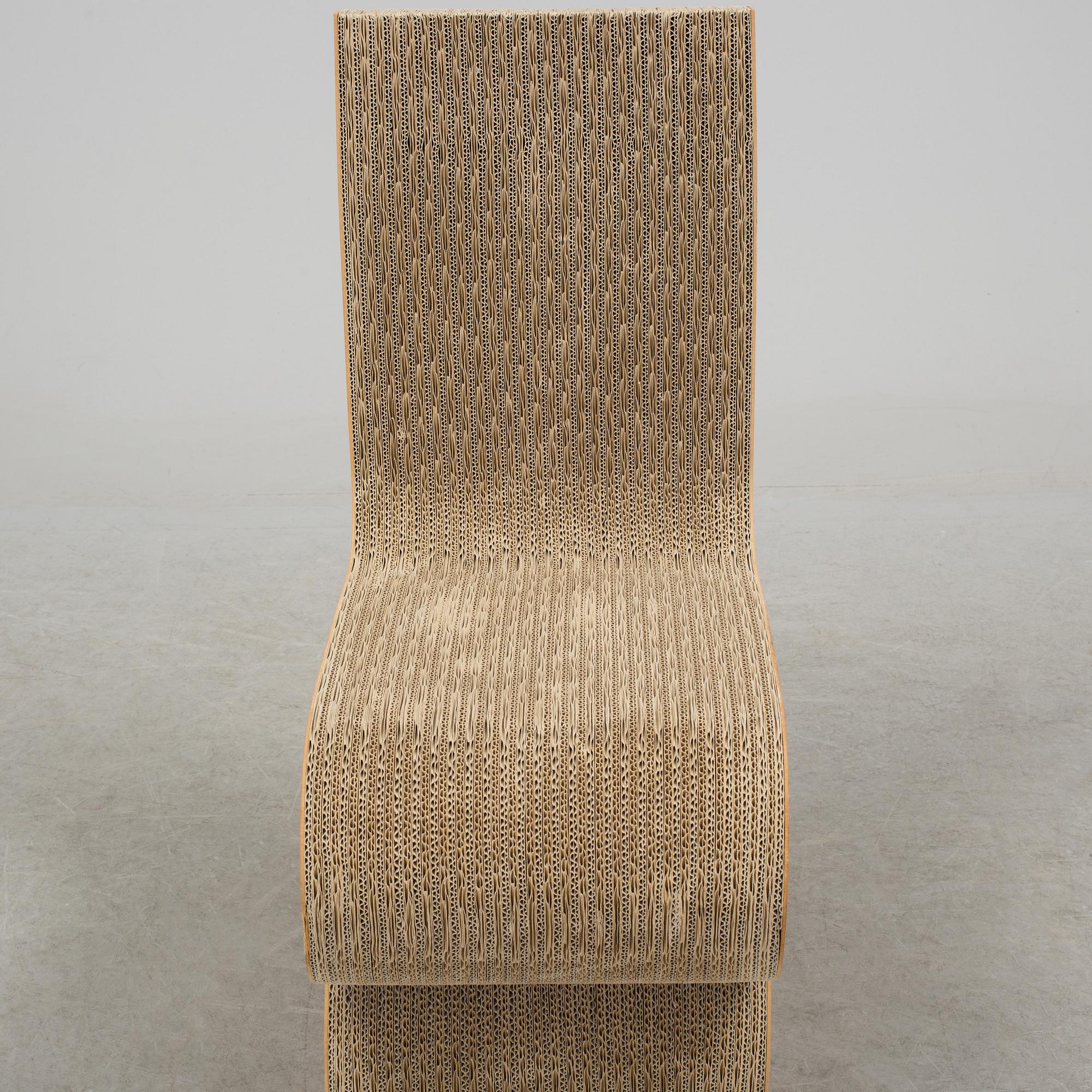 A 21 th century Frank O. Gehry "Wiggle Side Chair" for Vitra, Germany.