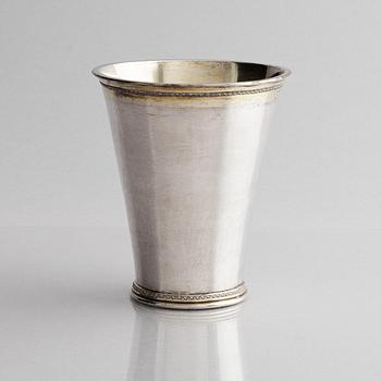 Abraham Wirgman, bägare, silver, Göteborg 1714. Senbarock.