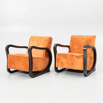 Armchairs, a pair, Art Deco style, 20th century.