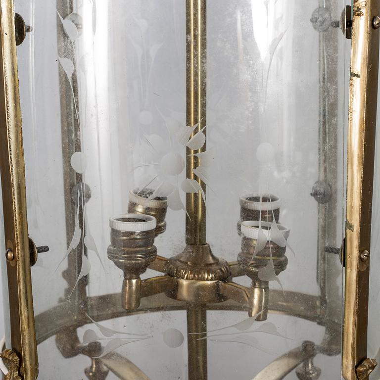 A gothic style ceiling light.