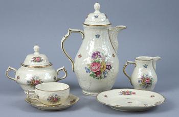 KAFFESERVIS, 27 delar, porslin, "Sanssouci", Rosenthal.