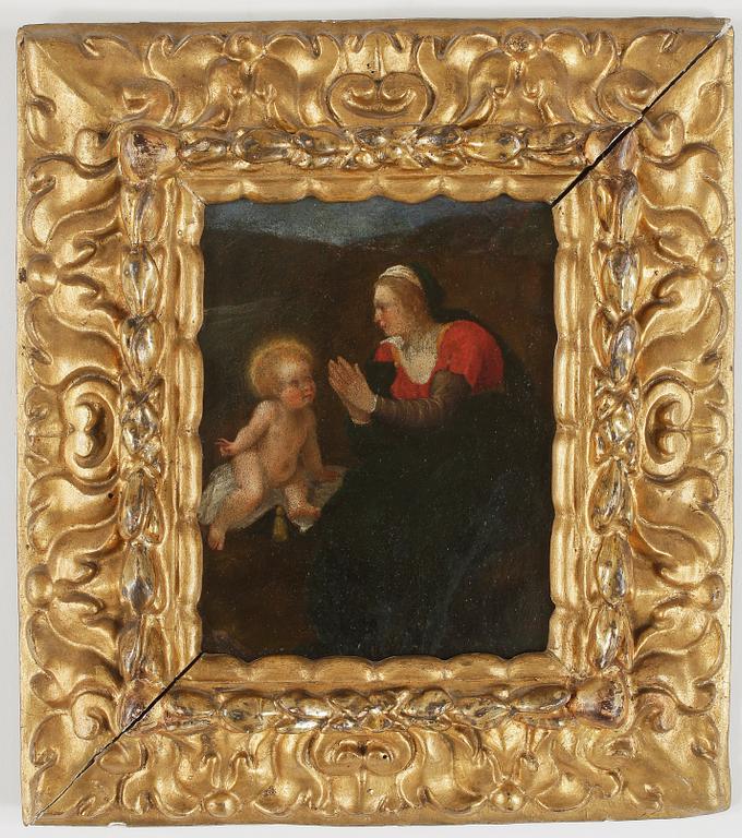 OKÄND KONSTNÄR, olja på kopparplåt, 1800-tal, ej signerad.