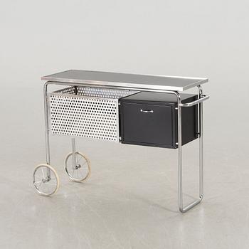 A cocktail trolley, designed by Alfred Roth 1932/34. Produced c 1990.