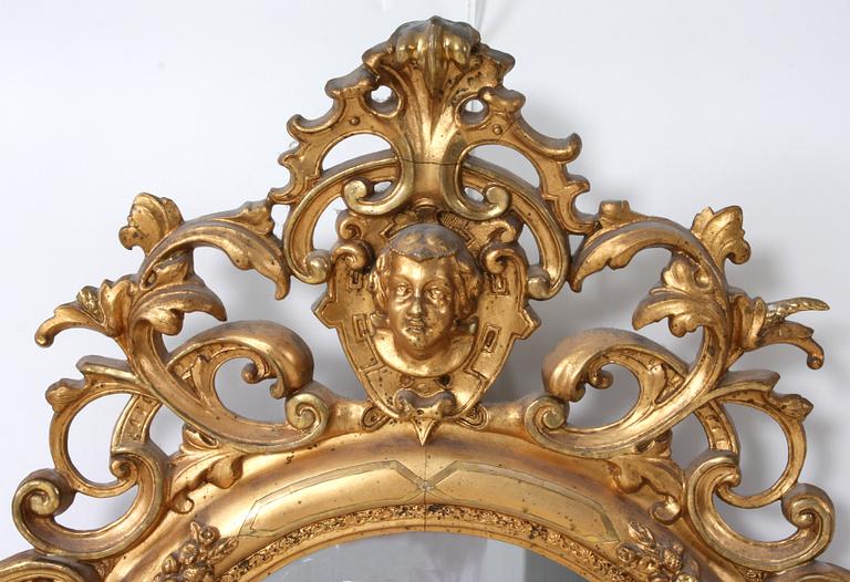 SPEGEL SAMT KONSOLBORD, nyrokoko, 1800-talets slut.