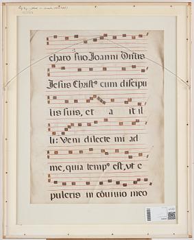 A vellum music sheet.