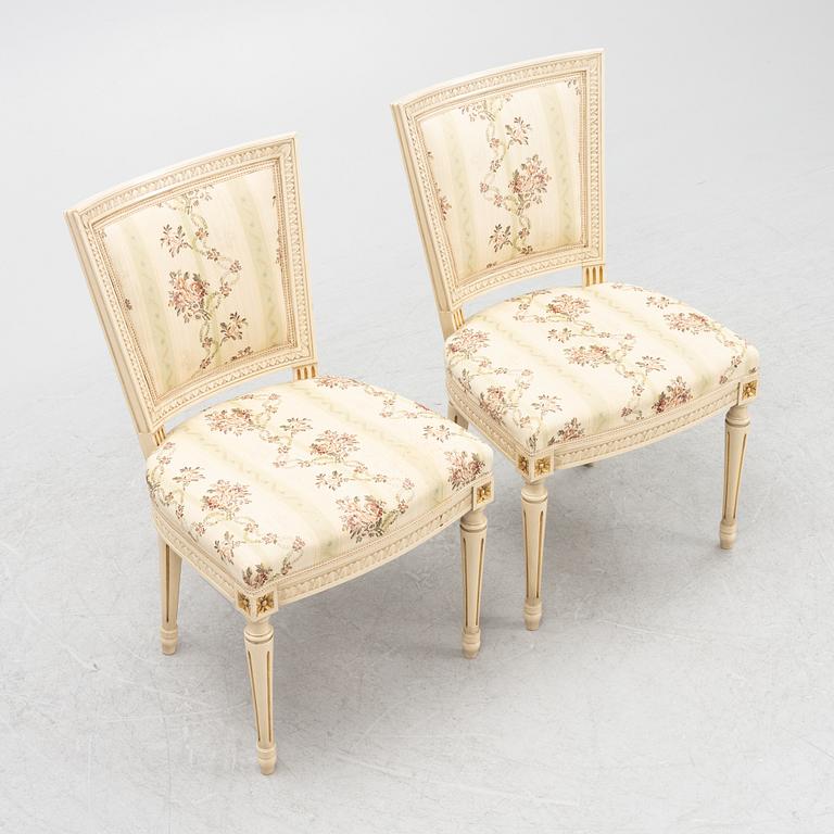 Stolar, 6 st, gustaviansk stil, 1900-talets andra hälft.