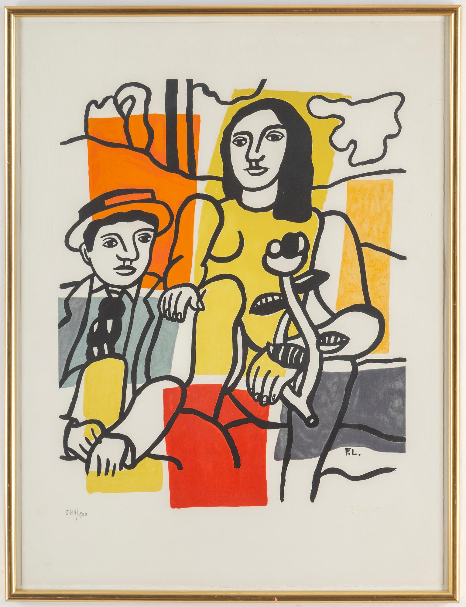 FERNAND LÉGER, efter, färglitografi, signerad i trycket. Numrerad 544/600.