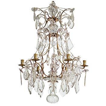 81. A Rococo-style late 19th century six-light chandelier.