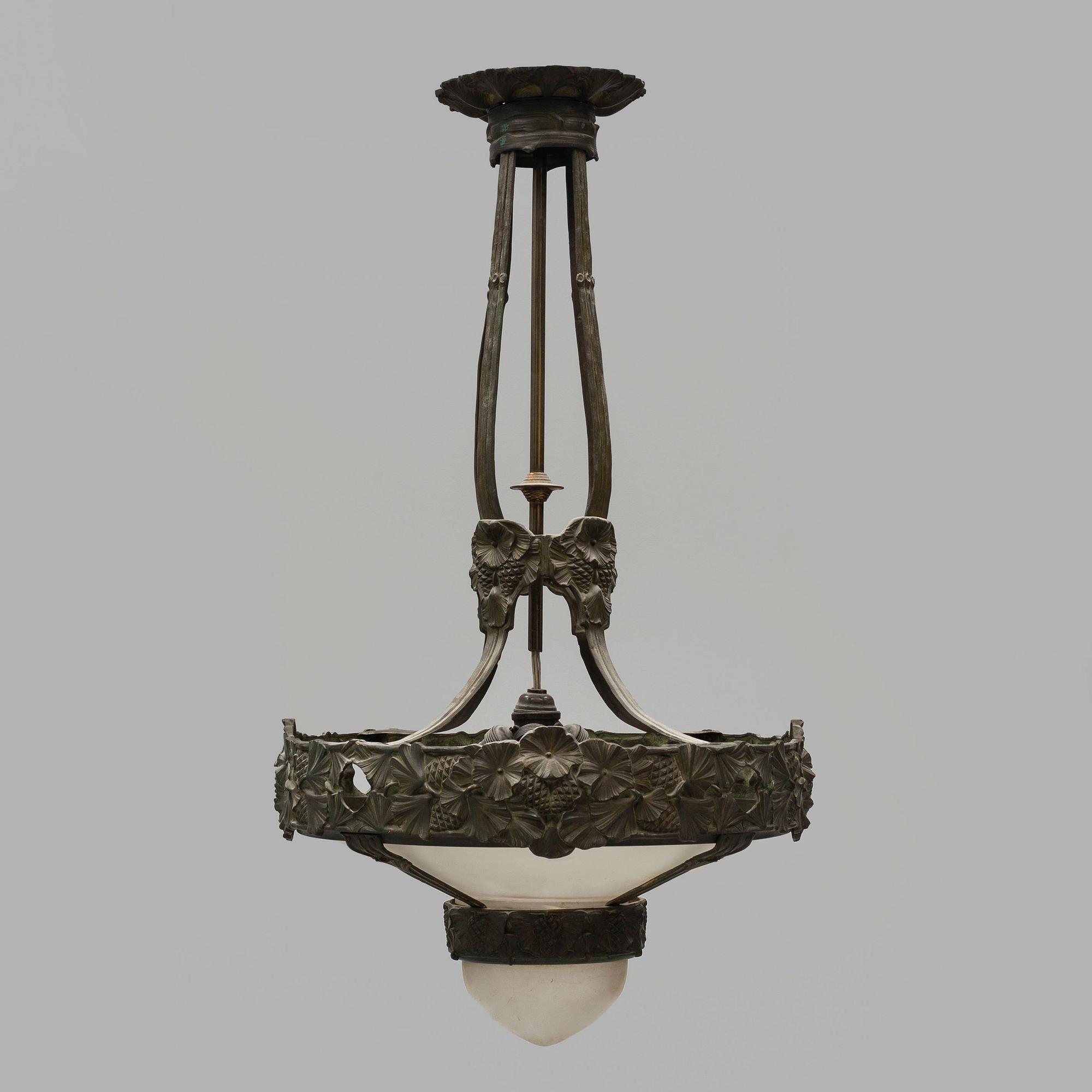 An early 20th century Jugend ceiling light.