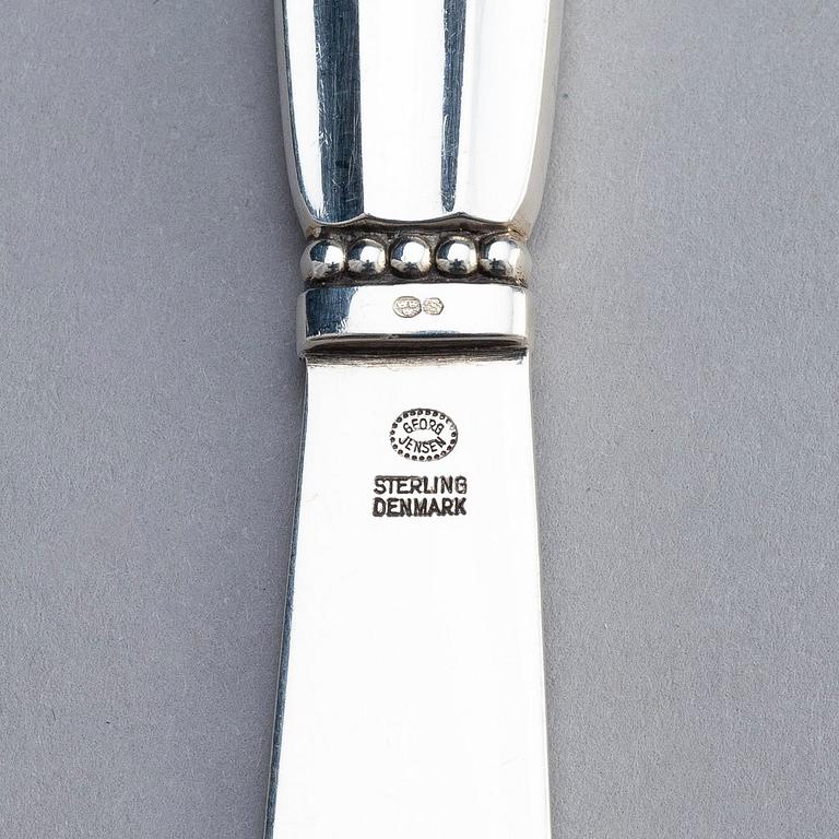 Johan Rohde, bestickservis 76 delar "Konge/Acorn", Georg Jensen, Köpenhamn efter 1945, sterling silver och rostfritt.