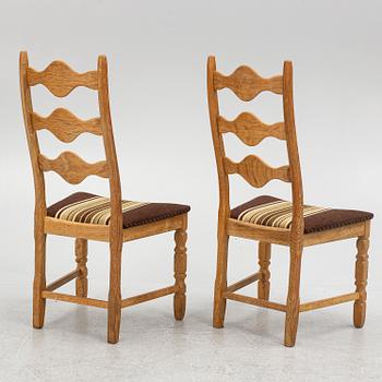 Henning Kjærnulf, a set of six 'Razorblade' chairs, Denmark, 1960's.