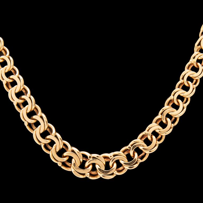 Halsband Bismarck-länk 18K guld.