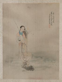 342. 4 målningar på siden, Kina 1800/1900-tal.
