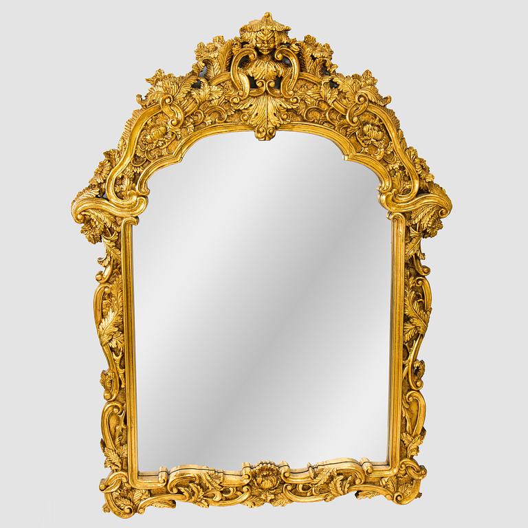 Mirror with console table, Baroque style, late 20th century.