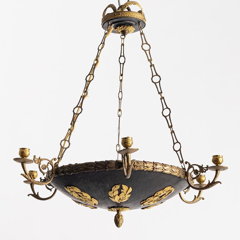 An Empire style chandelier, circa 1900.