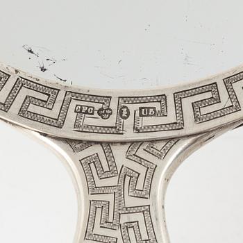 A Swedish Silver Hand Mirror, mark of Carl Fredrik Carlman, Stockholm 1874.