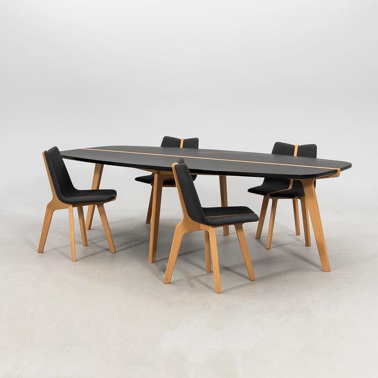 Alfredo Häberli, dining set 5 pcs "Aki" Fredericia Furniture Denmark, contemporary.