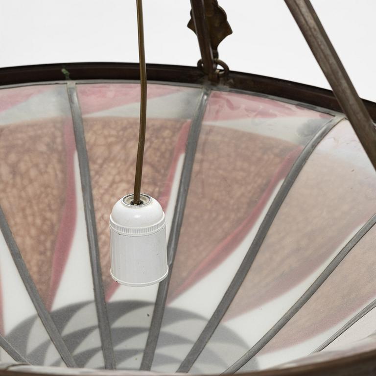 Taklampa, glas, 1900-talets första hälft.