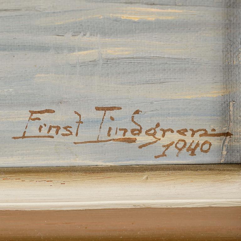 ERNST LINDGREN, olja på pannå, signerad och daterad 1940.