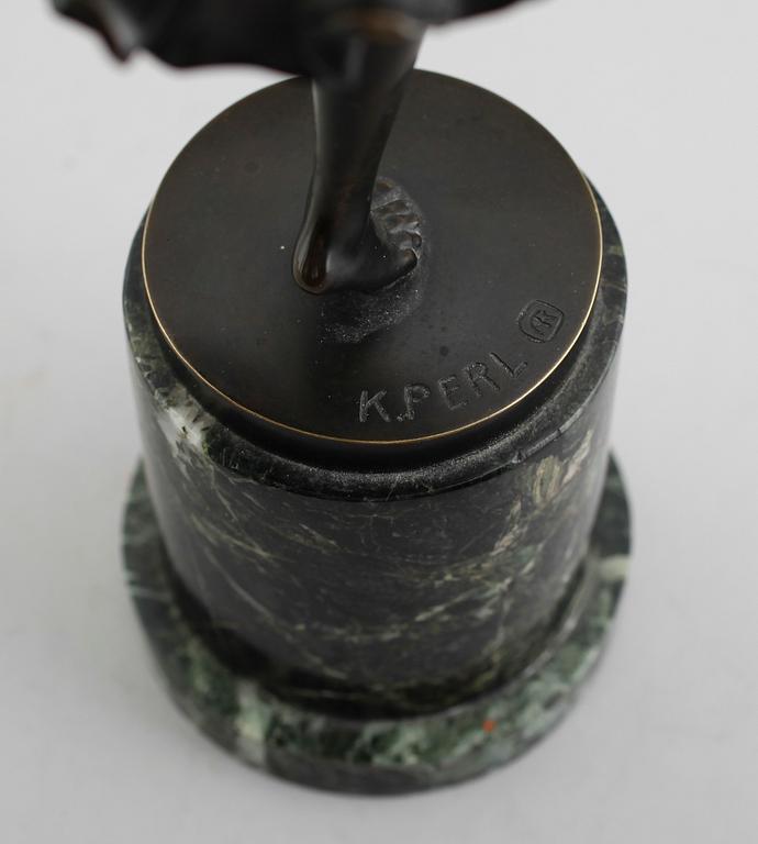 KARL PERL, skulptur, brons, signerad.
