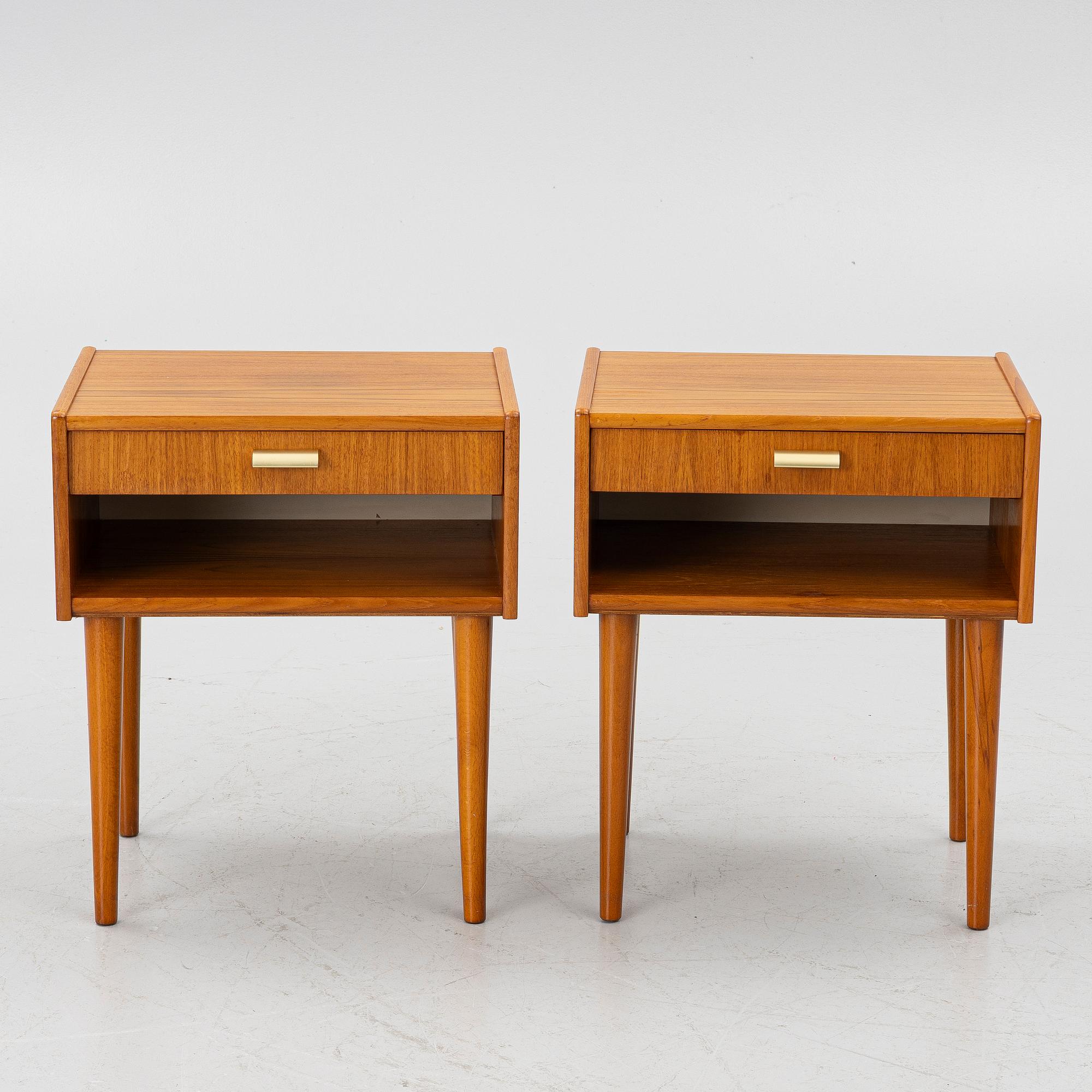 Bedside tables, a pair, 1960s.
