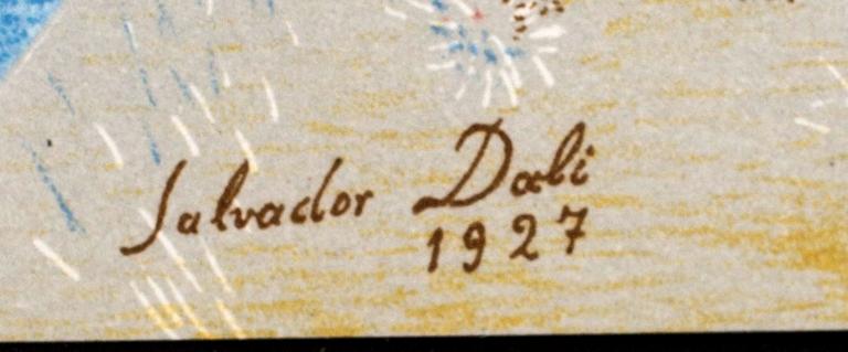 SALVADOR DALÍ, after, colour lithographe, signed and dated 1927 in print, from XX:e siècle no 43, 1943.