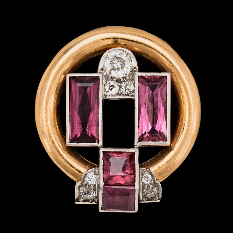 A Cartier old cut diamond brooch, tot. app. 0.50 ct.