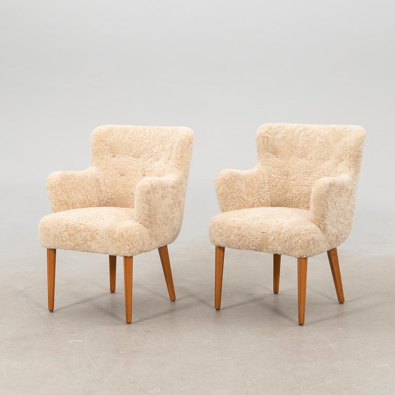 Armchairs, a pair from the 1950s.