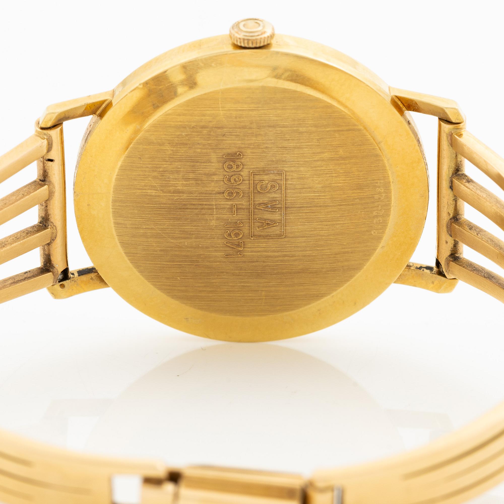 Certina, wristwatch, 18K gold, bracelet in 18K gold, 33.5 mm.
