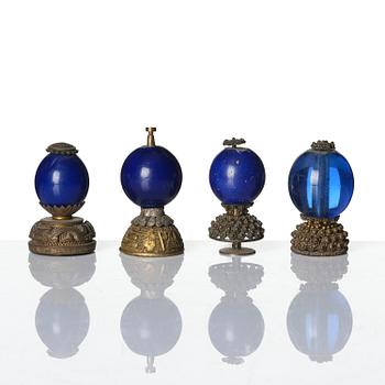 A group of 16 gilt-metal mandarin insignias, Qing dynasty, 19th century.