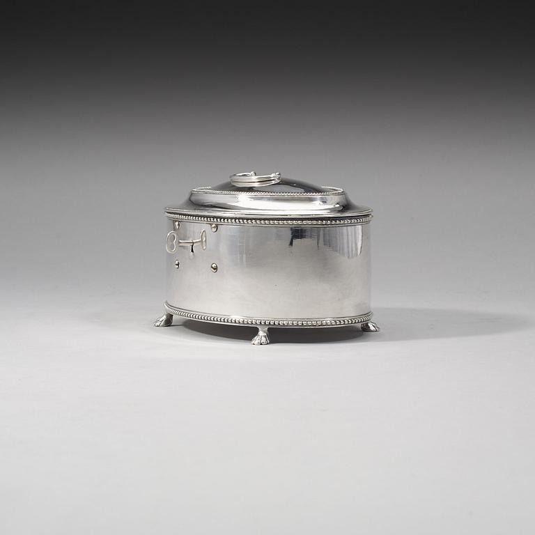 A Swedish 18th century silver suggar-box, Arvid Floberg, Stockholm 1795.