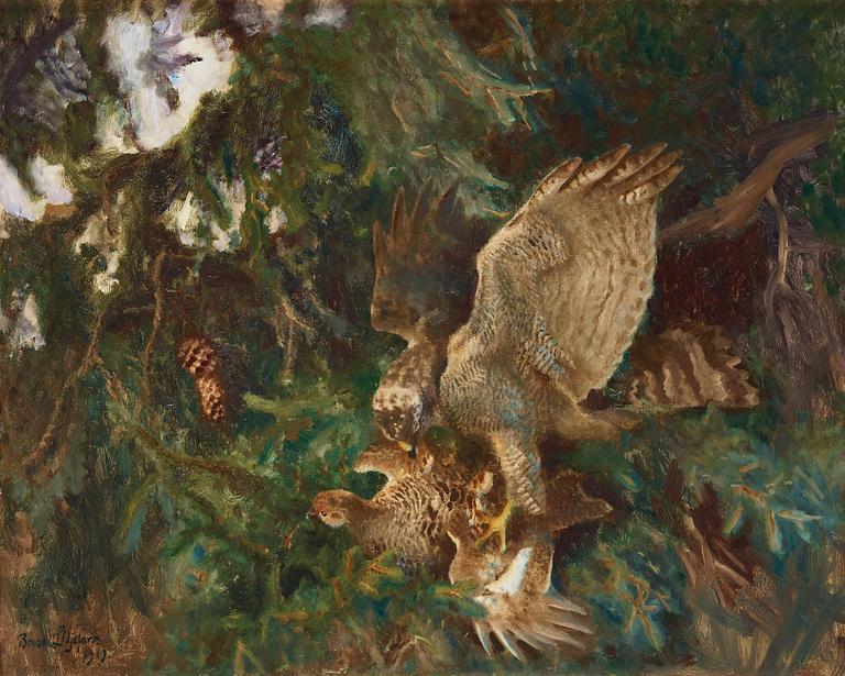 Bruno Liljefors, Bird of prey.