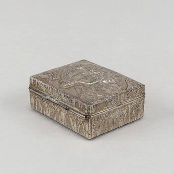 A metal box with cover, 20th century.