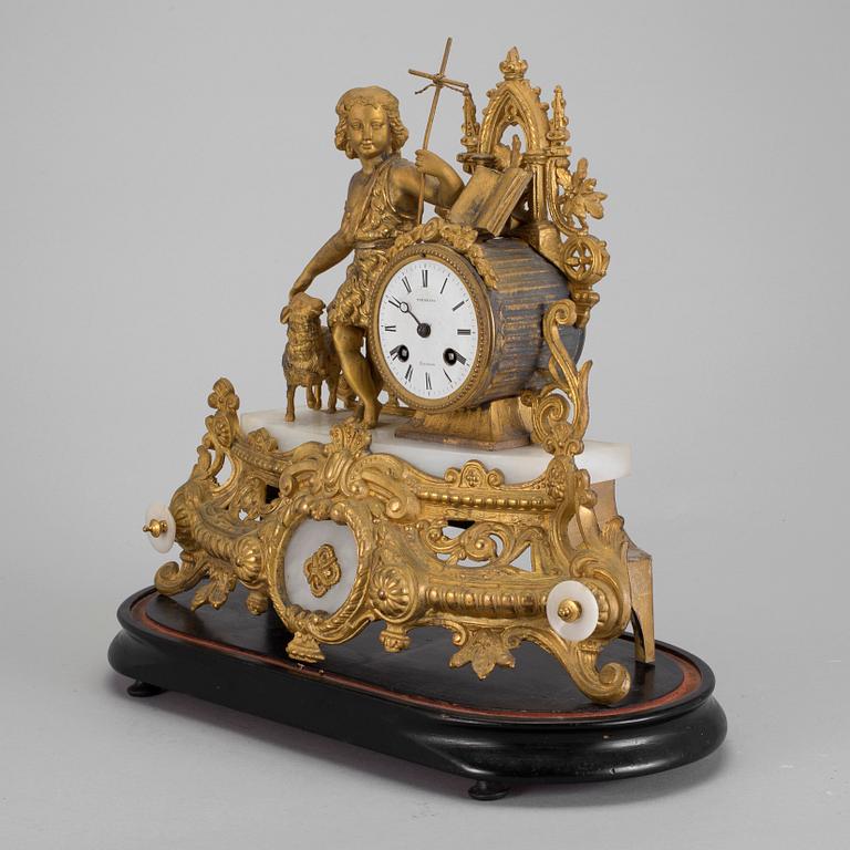 A neo rococo mantel clock by Tornberg Stockholm in the second half of the 19th century.