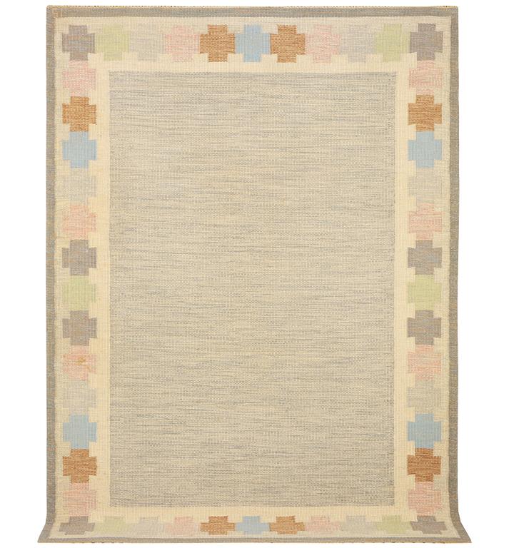 Ingegerd Silow, a flat weave carpet, signed IS, c. 240 x 170 cm.