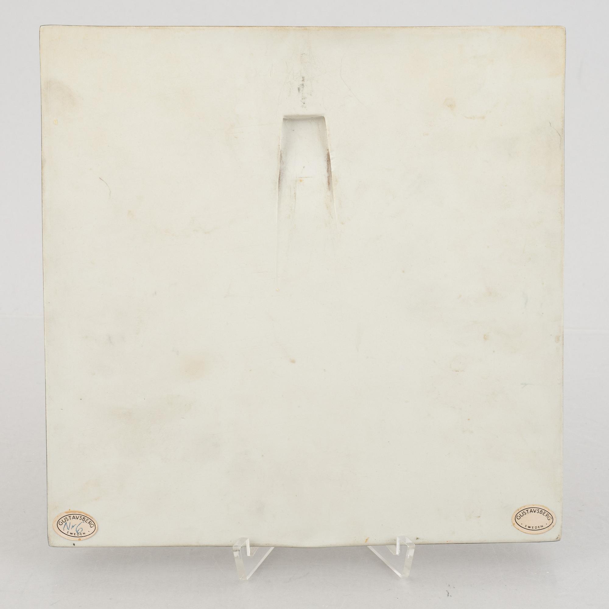 Lisa Larson, three stoneware wall reliefs, Gustavsberg, Sweden.