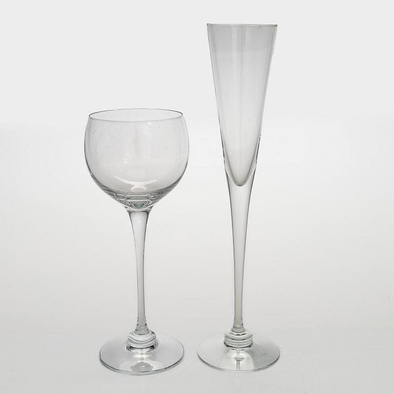 Heikki Orvola, dricksglas, 14 st, "Aurora", Nuutajärvi Notsjö 1900-talets slut. Modellen formgiven 1972.